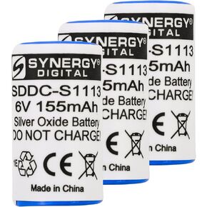 Synergy Digital Dog Collar Batteries, Compatible with Pet Stop Invisible Fence 700 10K Dog Collar, (Silver Oxide, 6V, 155 mAh), Combo-Pack Includes: 3 x SDDC-S1113 Batteries