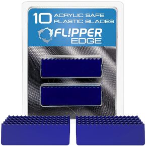 FL!PPER Flipper Edge شفرات بلاستيكية آمنة من الأكريليك القياسية - 10 عبوات