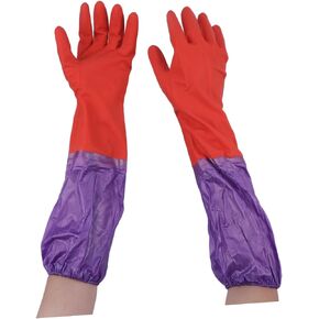 Uonlytech Medium Aquarium Gloves, Anti-Skidding Surface, Rubber Cuffs, Ideal for Coral, Anemones, Live Fish