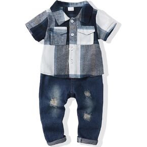 Renotemy Baby Boy Clothes Summer Infant Toddler Boy Outfits Clothes Set Short Top Pants Outfits Clothing For Boys