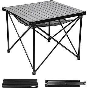 طاولة تخييم محمولة من LACAL بأرجل قابلة للتعديل، طاولة قابلة للطي من الألومنيوم خفيفة الوزن مع حقيبة حمل للطهي في الهواء الطلق، والنزهة، والشاطئ، والساحات الخلفية، والشواء، والحفلات (مقاس M أسود) in Kuwait