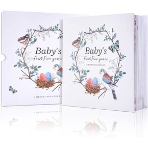 Baby Memory Book for Boys and Girls-118 Pages,Baby Book Keepsake Baby's First Five Year,Baby Scrapbook Album,Baby Album and Memory Book for New Parents,Gifts for New Mom,Baby Welcome Party Gifts