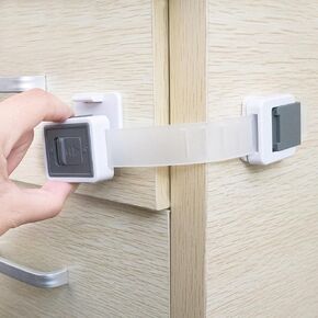 FANYAQIN Child Locks for Cabinets, 4 Pack Upgraded Child Safety Cabinet Locks with Adjustable Strap, Multi-Purpose Baby Locks for Cabinets and Drawers, Refrigerator, Oven, Toilet