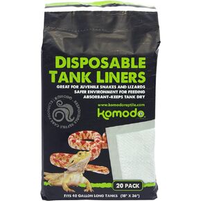 Komodo Reptile Terrarium Repti-Pads 30" X 12" Disposable Tank Liners | Absorbant - Keeps Tank Dry | Fits 20 Gallon Aquarium Habitat, 25 Pack in Kuwait