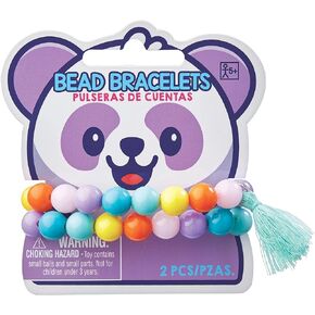 Amscan Multicolor Bead Bracelets With Tassel (Pack Of 2) - 3.7" - Stylish & Trendy Accessories for Friends, Family & Personal Use