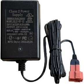 12V 0.9A Battery Charger for Ride On Toys 12V Kids Ride On Car, SL12-07-02 12 Volt Battery Power Adapter Square Plug