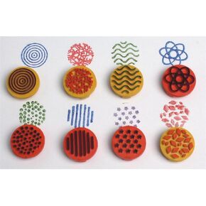 READY 2 LEARN Paint and Clay Rings - Set of 8 - Rubber Stamp Rings for Kids - Accessory Toy for Arts, Crafts and Party Favors