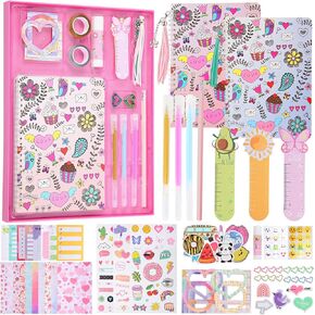 مجموعة مكونة من قطعتين من المجلات التي تصنعها بنفسك، مجلات الأطفال للفتيات من عمر 8 9 10 11 12 13 14 عامًا، هدايا عيد ميلاد مثيرة للاهتمام للفتيات، مجموعة الفنون والحرف اليدوية وسجل القصاصات والمذكرات in Kuwait