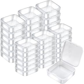 Mathtoxyz 36PCS Bead Organizer Box, Small Bead Organizers and Storage Containers Rectangle Bead Holder Plastic Cases for Clay Beads Bracelet Making DIY Jewelry Craft Nail