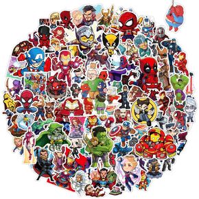 Cute Superhero Stickers for Water Bottle, 130pcs Waterproof Stickers for Kids Teens Adults, Comic Legends Vinyl Stickers Pack for Skateboard Laptop Luggage Party Supplies Decals