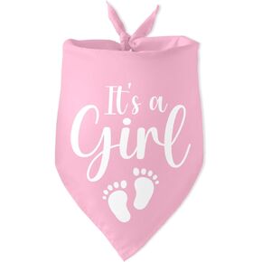 It's a Girl Dog Bandana Pink Dog Bandana Girl Gender Reveal Baby Announcement Dog Bandana Photo Prop Accessories for Dog Lovers Owner Gift