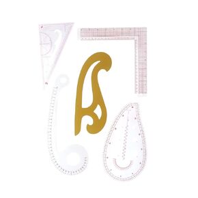 Curve Ruler Set, 5 Piece French Curve Ruler for Pattern Making, Clothing Grading - Transparent Measuring Ruler for Fabric - Perfect for Drawing, Plate Making, and Clothing Design