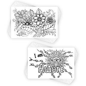 Colorpockit 4x6 Coloring Book Card Decks with Find Your Serenity and Affirmations. Refills for COLORpockit Complete Portable Coloring kit. Contains Two 12-Card Coloring Decks.