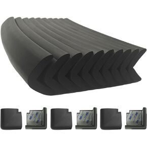 Arinbeb Foam Corner Protector Edge and Corner Guard for The Fireplace Hearths, with Retardant Materials Foam Safety Bumpers, Baby Proofing Safety Corner Protectors (Black)