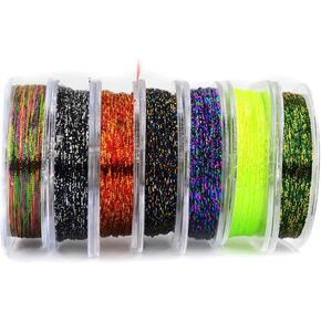 MNFT 7Pcs 50m/ Spool Metallic Guide Wrapping Lines DIY Fishing Line Thread Strong Nylon for Rod Building 7 Colors Rod Building Wrapping Thread