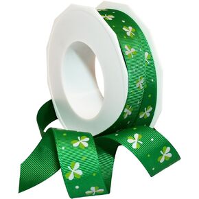 Morex Ribbon Polyester Ribbon Irish Clover, Emerald, 7/8 inch Wide by 20 Yards (93205/20-607)