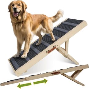 POKSAUAE 61 * 17.7inchs Extended Upgrade Version Pet Ramp/Dog Ramp Folding Pet Ramp Thickened, Adjustable in Multiple Gears Reduce The Slope and Make it Easier for Pets to Climb