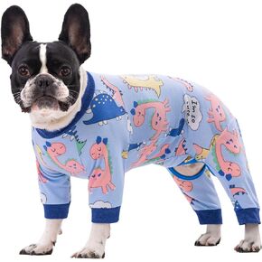 Dog Recovery Suit for Surgery Small Medium Dogs Onesie, Cute Soft Dog Pajamas Bodysuit Cone Alternative Prevent Licking Dog Recovery Suit Female Male (Small, Cat Purple)