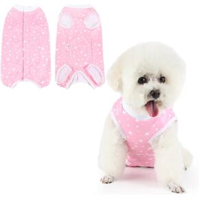 Dog Surgery Recovery Suit Puppy Surgical Clothes Abdominal Wounds Anti-Licking Dog Bodysuit Onesie Substitute E-Collar& Cone Black Plaid XS