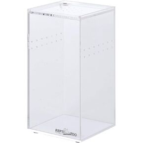 REPTI ZOO Magnetic Acrylic Reptile Breeding Box, 3"x3"x6" Transparent Feeding Box with Sliding Cover Reptile Terrarium Cage Tank for Insect Reptiles Tarantulas