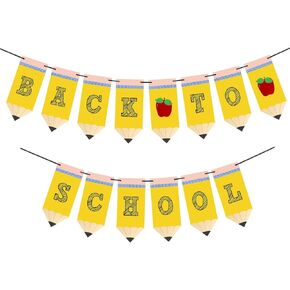 Back to School Pencil Banner - First Day of School Banner - Back to School Banner - Classroom Decor - Teacher Banner - Back to School Party Decorations