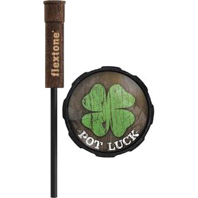 Flextone Hunting Loud Realistic Sounds Weatherproof Pot Luck Glass Friction Plate Turkey Call with Carbon Striker