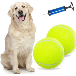 Dog Toy Balls - 9.5" Large Dog Tennis Ball Puzzle Toys Interactive Play/Training Outdoor/Indoor, Oversize Rubber Inflatable Dog Balls Fun for Small, Medium, Large Dogs