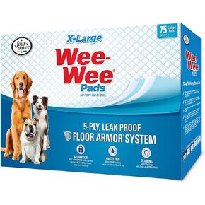 Four Paws Wee-Wee Pads for Dogs, X-Large 28x34 Inch, 75 Count, 2 Pack