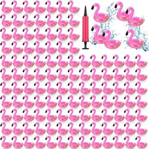 Meanplan Inflatable Drink Holders Flamingo Drink Floats Mini Drink Floaties Floating Drink Holder Flamingo Inflates Coasters with a Pump Cylinder for Bath Swimming Pool