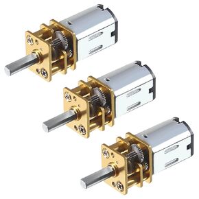 3pcs DC 12V 30RPM N20 High Torque Speed Reduction Motor 3mm Shaft Mini Metal Gearwheel Gear Motor with Metal Gearbox Micro Motor for RC Car, Robot Model, DIY Engine Toys