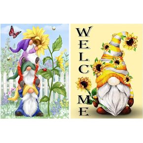2 Pack Stamped Cross Stitch Kits for Adults Beginners,Cartoon Gnome Counted Cross Stitch Kits,Full Range of Needlepoint Stamped Kits Needlecrafts Arts and Crafts Embroidery for Home Decor,12"x16" in Kuwait