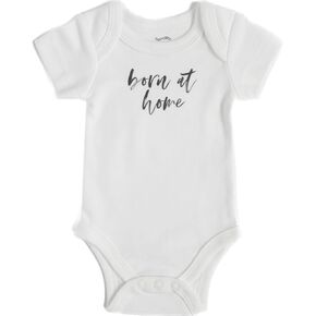 Born at Home Onesie White - A Special Home Birth Onesie for Baby Born at Home- Crunchy Mom Gifts - Home Birth Essentials - Homebirth Onesie
