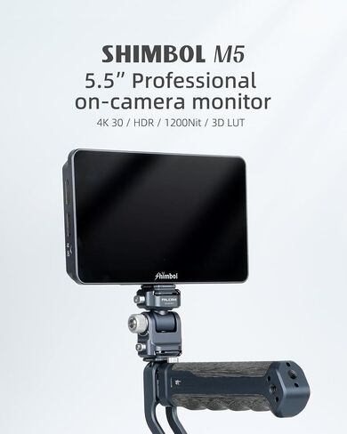 Shimbol M5 5.5" 1200nits Rec. 709 IPS Touchscreen On-Camera Field Monitor 4k HDR HDMI Aluminum Shell with 3D LUT, False Color, Waveform, Focus Peaking (Exclude Battery) in Saudi Arabia