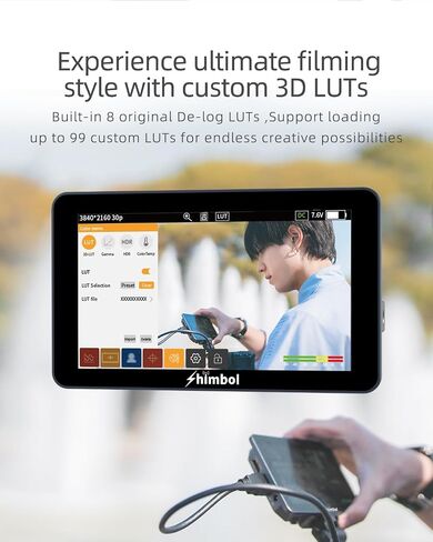 Shimbol M5 5.5" 1200nits Rec. 709 IPS Touchscreen On-Camera Field Monitor 4k HDR HDMI Aluminum Shell with 3D LUT, False Color, Waveform, Focus Peaking (Exclude Battery) in Saudi Arabia
