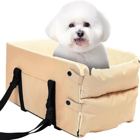 مقعد سيارة معزز للكلاب الصغيرة والقطط، مقاعد سيارة للجرو بوحدة تحكم مركزية مع أشرطة وأحزمة قابلة للتعديل، مستلزمات رائعة للحيوانات الأليفة لحامل سيارات الكلاب in Kuwait