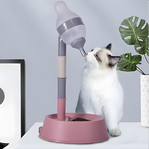 موزع مياه قائم من شياومين للحيوانات الأليفة قابل للتعديل للقطط والكلاب وموزع مياه الشرب مع عمود قابل للفصل لتغذية المياه تلقائيًا (رمادي) in Kuwait