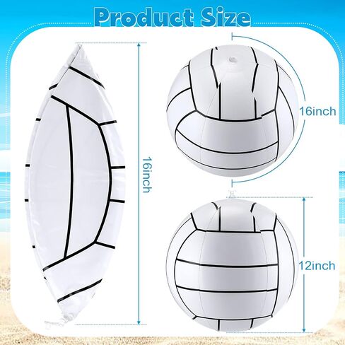 Jerify Inflatable Beach Ball 12 Inch Inflatable Volleyball Sports Ball Themed Pool Balls Summer Water Swimming Pool Accessories PVC Beach Volleyball for Kids Adults Party Decoration Favors in Saudi Arabia
