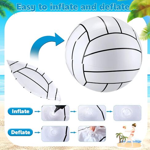 Jerify Inflatable Beach Ball 12 Inch Inflatable Volleyball Sports Ball Themed Pool Balls Summer Water Swimming Pool Accessories PVC Beach Volleyball for Kids Adults Party Decoration Favors in Saudi Arabia