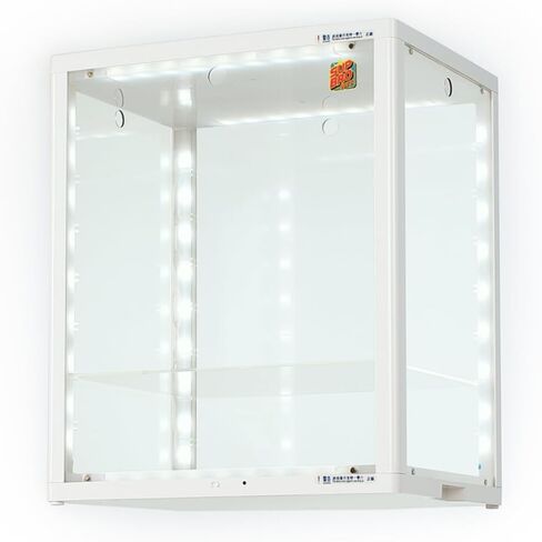 صندوق عرض أكريليك شفاف LED من SupBro - التحكم الصوتي - حافظة عرض سهلة التجميع، حافظة عرض قابلة للتكديس لألعاب شخصيات الحركة، تخزين المقتنيات- (16.5 × 12.6 × 19.7 بوصة (عبوة واحدة)، أبيض) in Saudi Arabia
