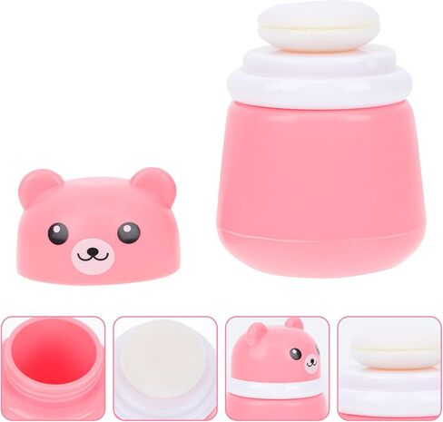 Beaupretty Shampoo Travel Container Powder Powder Puff Box Cartoon talcum Powder Box Fun Empty Powder Powder Box Powder Talc- Makeup Powder Puffs in Saudi Arabia