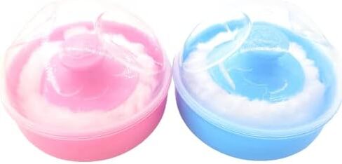 2Pcs Baby Powder Powder Puff Plush + Boxed Container, Baby Powder Container in Kuwait