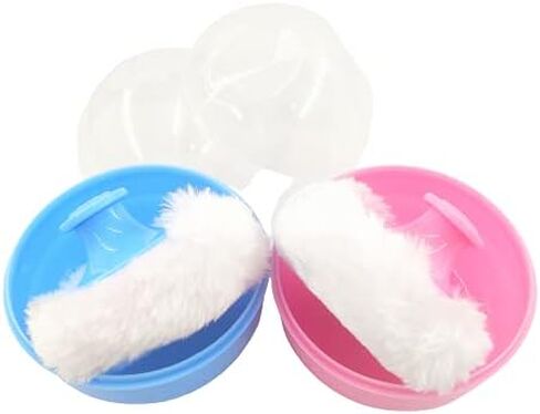 2Pcs Baby Powder Powder Puff Plush + Boxed Container, Baby Powder Container in Kuwait