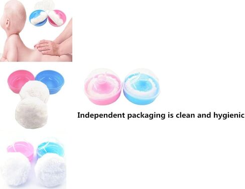 2Pcs Baby Powder Powder Puff Plush + Boxed Container, Baby Powder Container in Kuwait