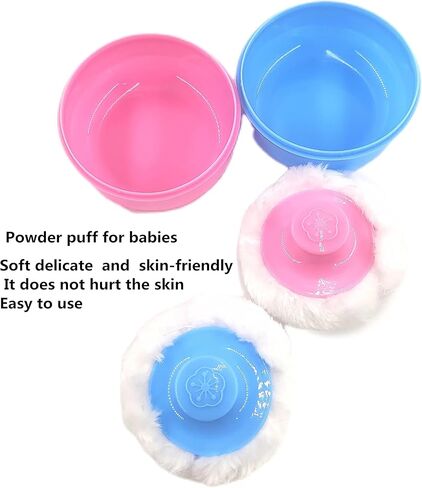 2Pcs Baby Powder Powder Puff Plush + Boxed Container, Baby Powder Container in Kuwait