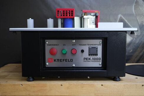 إصدار Krefeld Edgebander PEK 1000 المحمول - نظام الذوبان الساخن - حبيبات غراء بدرجة حرارة منخفضة - حل ربط الحواف مع ضمان لمدة عامين ودعم فني في الولايات المتحدة in Kuwait
