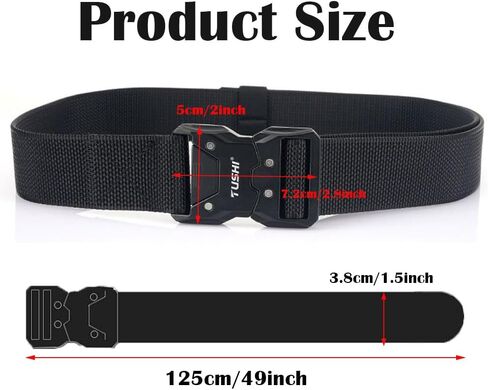 PTAKRQYDYIBJG حزام واجب تكتيكي 1.5 بوصة حزام شرطة مع مشبك سريع التحرير من النايلون الأسود حزام واجب إنفاذ القانون حزام قتالي أداة مساعدة للرجال من رجال الإطفاء العسكريين من الشرطة in Kuwait