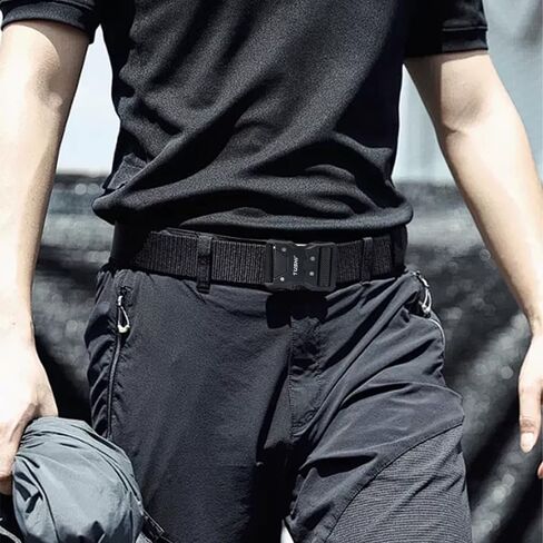 PTAKRQYDYIBJG حزام واجب تكتيكي 1.5 بوصة حزام شرطة مع مشبك سريع التحرير من النايلون الأسود حزام واجب إنفاذ القانون حزام قتالي أداة مساعدة للرجال من رجال الإطفاء العسكريين من الشرطة in Kuwait