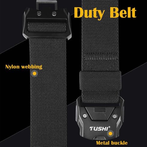 PTAKRQYDYIBJG حزام واجب تكتيكي 1.5 بوصة حزام شرطة مع مشبك سريع التحرير من النايلون الأسود حزام واجب إنفاذ القانون حزام قتالي أداة مساعدة للرجال من رجال الإطفاء العسكريين من الشرطة in Kuwait