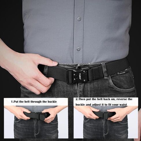 PTAKRQYDYIBJG حزام واجب تكتيكي 1.5 بوصة حزام شرطة مع مشبك سريع التحرير من النايلون الأسود حزام واجب إنفاذ القانون حزام قتالي أداة مساعدة للرجال من رجال الإطفاء العسكريين من الشرطة in Kuwait