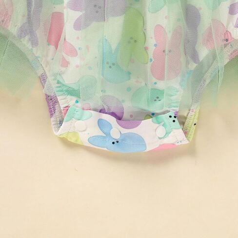 ZOELNIC لحديثي الولادة ملابس بناتي لعيد الفصح مطبوعة على شكل أرنب للرضع فتاة حبال رومبير بدلة وتنورة من التول in Kuwait